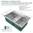 Transolid Diamond Sink Kit with 60/40 Double Bowls, Magnetic Accessories Kit, and Drain Kit KKM-DTDO332210-M