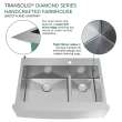 Transolid KKM-DTDOF362510-5 Diamond Sink Kit with Farmhouse Style 60/40 Double Bowls, 5 Pre-Drilled Holes, Magnetic Accessories Kit, and Drain Kit