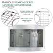 Transolid KKM-DTDOF362510-5 Diamond Sink Kit with Farmhouse Style 60/40 Double Bowls, 5 Pre-Drilled Holes, Magnetic Accessories Kit, and Drain Kit
