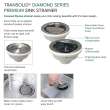 Transolid KKM-DTSB151710-3 Diamond Sink Kit with Single Bowl, 3 Pre-Drilled Holes, Magnetic Accessories Kit, and Drain Kit