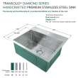 Transolid Diamond Sink Kit with Single Bowl, Magnetic Accessories Kit, and Drain Kit KKM-DTSB252210-M