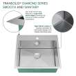 Transolid KKM-DTSB252210-3 Diamond Sink Kit with Single Bowl, 3 Pre-Drilled Holes, Magnetic Accessories Kit, and Drain Kit