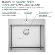 Transolid KKM-DTSB252210 Diamond Sink Kit with Single Bowl, Magnetic Accessories Kit, and Drain Kit