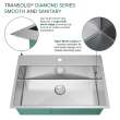 Transolid KKM-DTSS322210-ML2 Diamond Sink Kit with Single Bowl, 2 Pre-Drilled Holes, Magnetic Accessories Kit, and Drain Kit