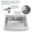 Transolid Diamond Sink Kit with Farmhouse Style Super Single Bowl, Magnetic Accessories Kit, and Drain Kit KKM-DTSSF362510-M