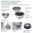 Transolid KKM-DUDET321910-16 Diamond Titan Sink Kit with Equal Double Bowls, Magnetic Accessories Kit, and Drain Kit