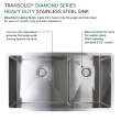 Transolid KKM-DUDO361910 Diamond Sink Kit with 60/40 Double Bowls, Magnetic Accessories Kit, and Drain Kit