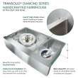 Transolid KKM-DUDOF362210 Diamond Sink Kit with Farmhouse Style 60/40 Double Bowls, Magnetic Accessories Kit, and Drain Kit