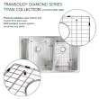 Transolid KKM-DUDOT321910-16 Diamond Titan Sink Kit with 60/40 Double Bowls, Magnetic Accessories Kit, and Drain Kit