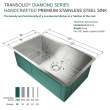 Transolid KKM-DUSS301810 Diamond Sink Kit with Single Bowl, Magnetic Accessories Kit, and Drain Kit