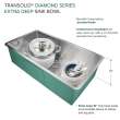Transolid KKM-DUSS351910 Diamond Sink Kit with Super Single Bowl, Magnetic Accessories Kit, and Drain Kit
