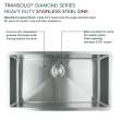 Transolid KKM-DUSS351910 Diamond Sink Kit with Super Single Bowl, Magnetic Accessories Kit, and Drain Kit