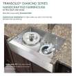 Transolid KKM-DUSSF302010 Diamond Sink Kit with Farmhouse Style Single Bowl, Magnetic Accessories Kit, and Drain Kit