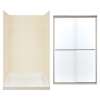 Transolid Solid Surface/Clear Glass 48-in x 72-in Alcove Shower Wall, Base, and Door Kit