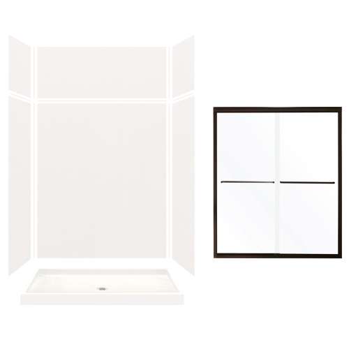 Transolid Expressions 60-in X 32-in X 96-in Glue to Wall Alcove Shower Kit - In Multiple Colors