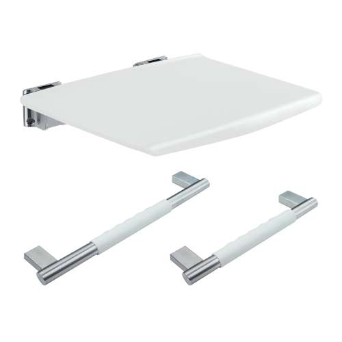 Transolid Maddox 3-Piece Bathroom Safety Accessory Kit in White/Brushed Stainless