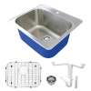 Transolid K-MTSB252212-1 Meridian Stainless Steel Laundry/Utility Sink Kit with 1-Hole in Brushed Finish