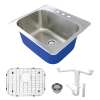 Transolid K-MTSB252212-3 Meridian Stainless Steel Laundry/Utility Sink Kit with 3-Hole in Brushed Finish