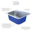 Transolid Meridian Stainless Steel Laundry/Utility Sink with 1-Hole MTSB252212-1-M