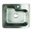 Transolid Meridian 25in x 22in 16 Gauge Offset Drop-in Single Bowl Kitchen Sink with 1 Faucet Hole