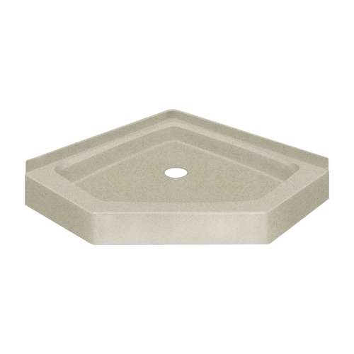 Transolid Decor Solid Surface 36-in x 36-in Neo-Angle Shower Base with Center Drain