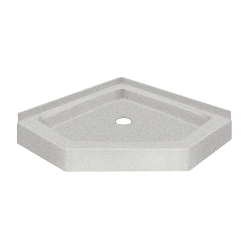 Transolid Decor Solid Surface 38-in x 38-in Neo-Angle Shower Base with Center Drain