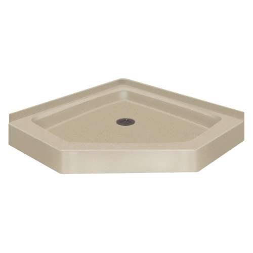 Transolid Decor Solid Surface 42-in x 42-in Neo-Angle Shower Base with Center Drain