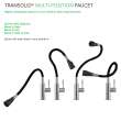 Transolid PF7509A-BNMB Kitchen/Laundry Faucet with Dual Spray and Flex Neck in Brushed Nickle/Matte Black