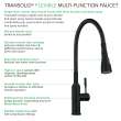 Transolid PF7509A-MB Kitchen/Laundry Faucet with Dual Spray and Flex Neck in Matte Black