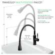 Transolid PF7509A-MB Kitchen/Laundry Faucet with Dual Spray and Flex Neck in Matte Black