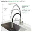 Transolid PF7509A Kitchen/Laundry Faucet with Dual Spray and Flex Neck in Black