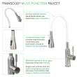 Transolid PF7509B Kitchen/Laundry Faucet with Dual Spray and Flex Neck in White