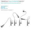 Transolid PF7509B Kitchen/Laundry Faucet with Dual Spray and Flex Neck in White