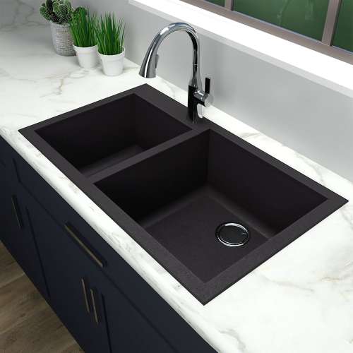 Transolid Quantum Granite 33-in Undermount Kitchen Sink
