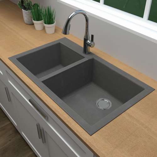 Transolid Quantum Granite 33-in Undermount Kitchen Sink