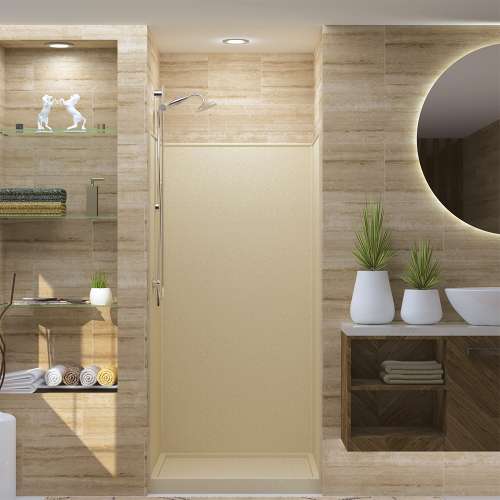 Transolid Studio Solid Surface 36-in x 72-in Shower Wall Trimmable Surround
