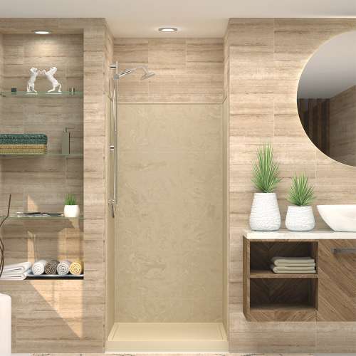 Transolid Studio Solid Surface 36-in x 72-in Shower Wall Trimmable Surround