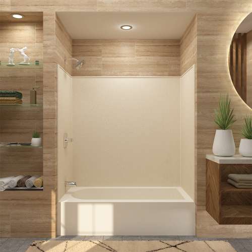 Transolid Studio Solid Surface 60-in x 60-in Tub Wall Surround