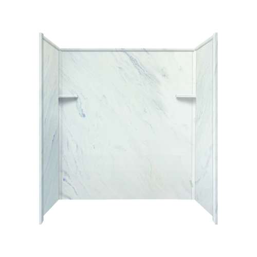 Transolid RBE6026-91N Studio 32-in x 60-in Solid Surface Bathtub Walls in White Carrara