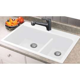 Transolid RTDJ3322-CAEF Radius 33-in x 22-in Drop-in Granite Kitchen Sink