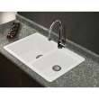 Transolid Radius 33in x 22in silQ Granite Drop-in Double Bowl Kitchen Sink with 2 AD Faucet Holes, In White