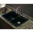 Transolid Radius 33in x 22in silQ Granite Drop-in Double Bowl Kitchen Sink with 4 ABCD Faucet Holes, In Black