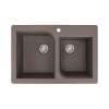 Transolid Radius 33in x 22in silQ Granite Drop-in Double Bowl Kitchen Sink with 1 Pre-Drilled Faucet Hole, in Espresso