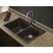 Transolid Radius 33in x 22in silQ Granite Drop-in Double Bowl Kitchen Sink with 4 ABCD Faucet Holes, In Espresso