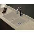 Transolid Radius 33in x 22in silQ Granite Drop-in Double Bowl Kitchen Sink with 4 ABCD Faucet Holes, In Café Latte