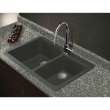 Transolid Radius 33in x 22in silQ Granite Drop-in Double Bowl Kitchen Sink with 2 AC Faucet Holes, In Grey