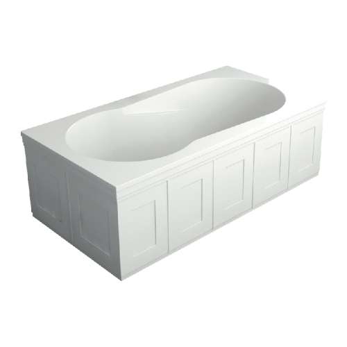 Transolid Brookfield 60-in L x 32-in W x 19-in H Resin Stone Freestanding Bathtubwith end drain, includes Front, Back, and Both Side Skirts in White