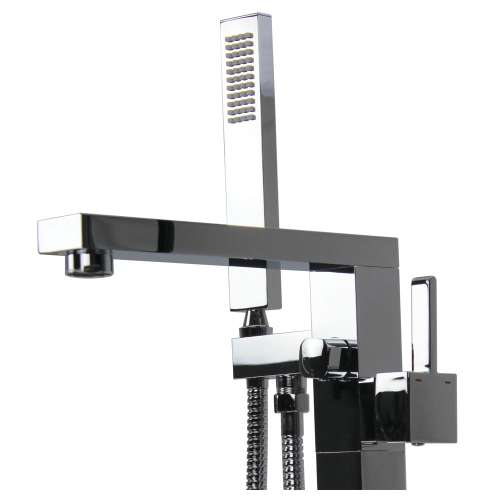 Transolid Lynville Resin Stone 60-in Center Drain Freestanding Tub and Faucet Kit