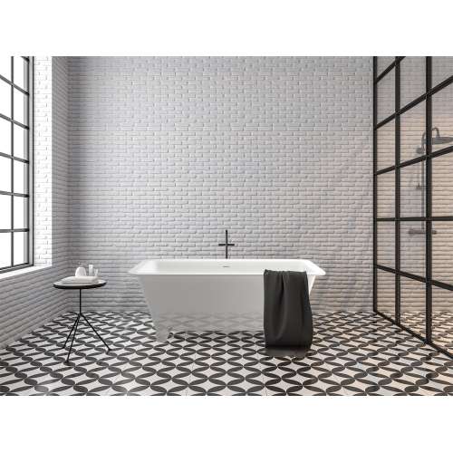 Transolid SMN6030 Milan 60in. Freestanding Resin Stone Bathtub with Center Drain, in White