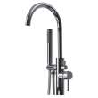 Transolid Muse Resin Stone 64-in Center Drain Freestanding Tub and Faucet Kit
